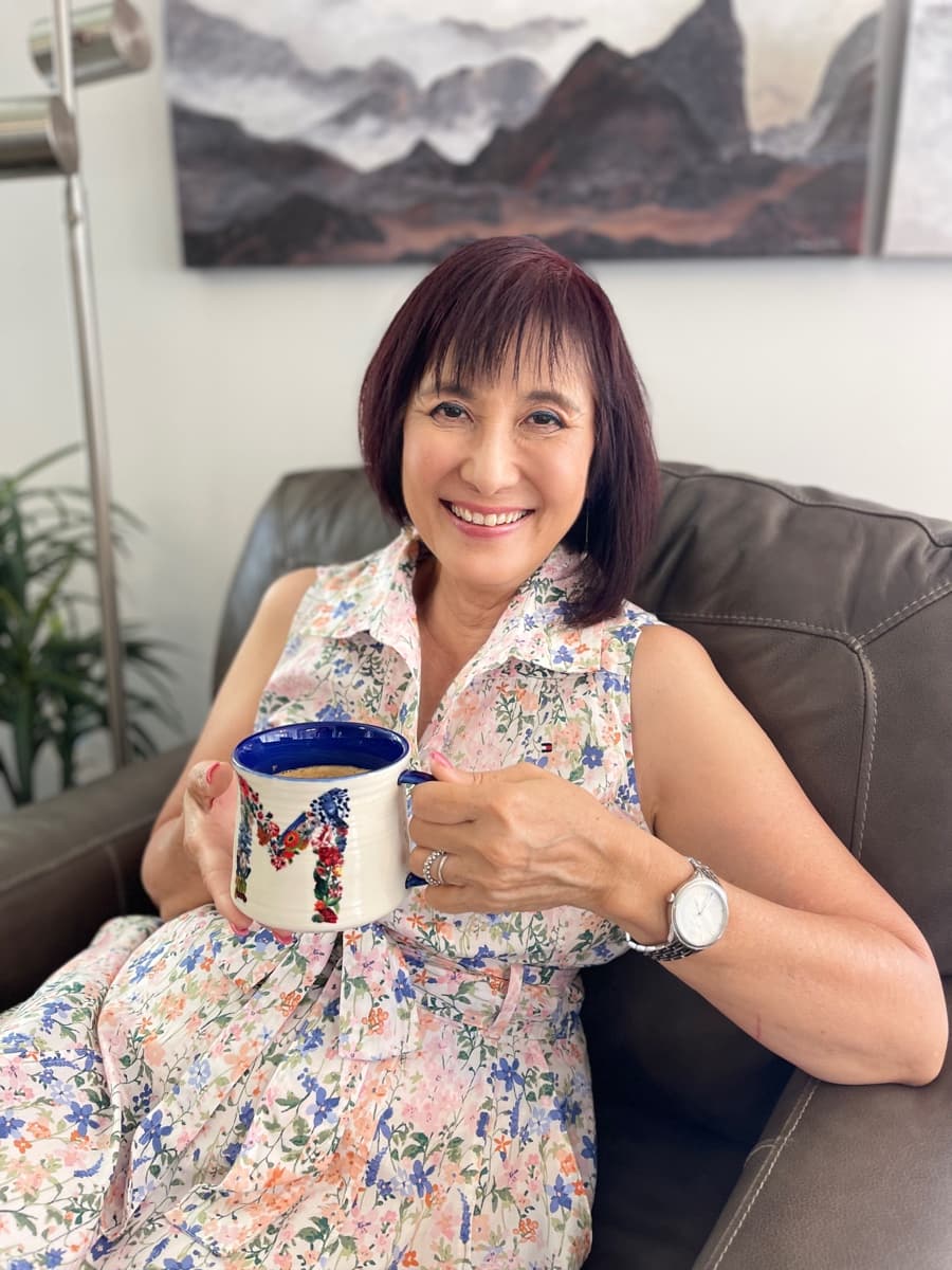 Michele Okimura at home in Honolulu
