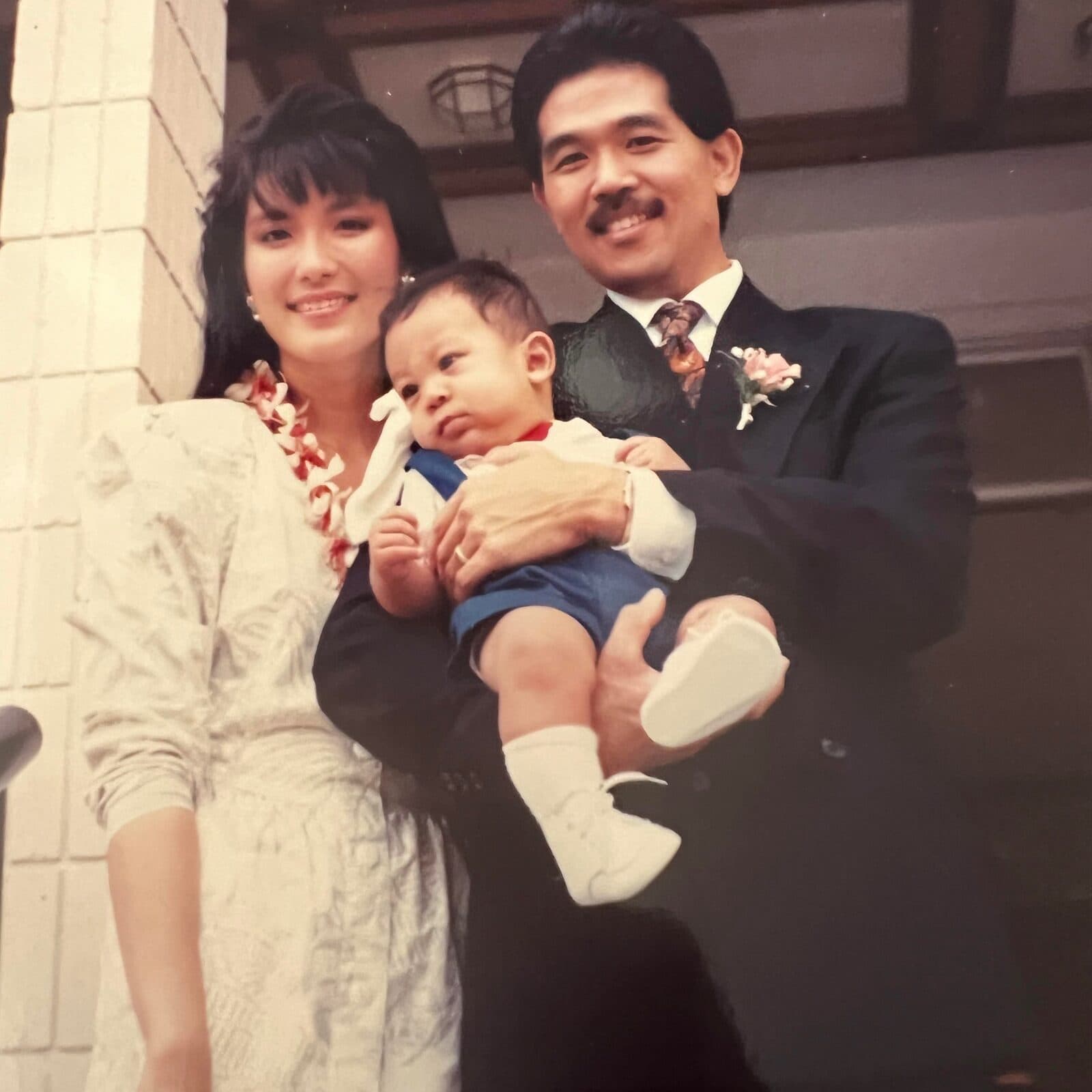 Michele with her newborn son Aaron, 1991.